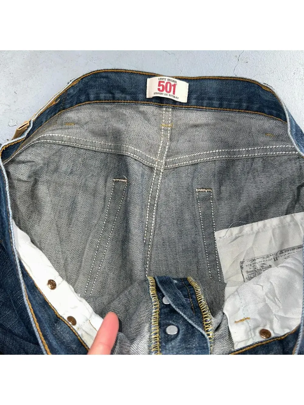 Levis 501 Vintage Y2K XX Straight Leg Jeans Blue Med Wash 38x34 Act 38x33